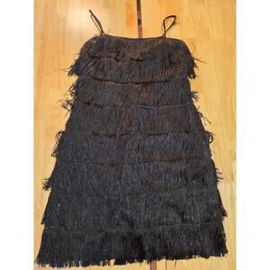 Halloween costume black flapper dress handmade sleeveless 16" p2p Citrine dress
